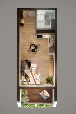 Wilhelmin - Studio Apartment Grundriss
